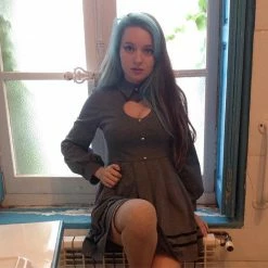 Unzzy Dresses/Skirt Sweet And Sexy Heart Hollow Out Dress KF1056