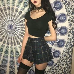 Unzzy HOT SALE Vintage High Waist Plaid Skirt KF50131 14 Unzzy HOT SALE Vintage High Waist Plaid Skirt KF50131