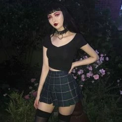 Unzzy HOT SALE Vintage High Waist Plaid Skirt KF50131