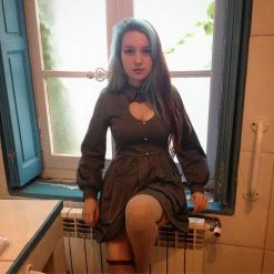 Unzzy Dresses/Skirt Sweet And Sexy Heart Hollow Out Dress KF1056