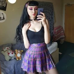 Unzzy Korean Chic Retro Harajuku High Waist Skirt Pleated Skirt KF2104 HOT SALE