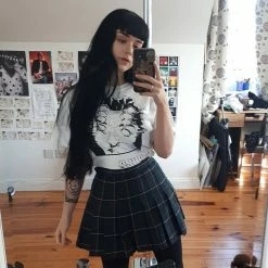 Unzzy HOT SALE Vintage High Waist Plaid Skirt KF50131 13 Unzzy HOT SALE Vintage High Waist Plaid Skirt KF50131