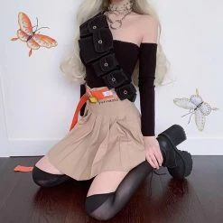 Unzzy High Waist Pleated Skirt KF50133 HOT SALE