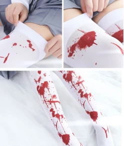 Unzzy Blood Over Knee Socks KF8205
