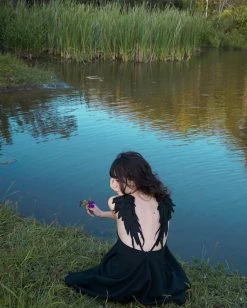 Unzzy HOT SALE Harajuku Angel Devil Wings Couple Dress KF250311