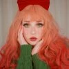 Unzzy HOT SALE PINK RED GRADIENT WIG KF20359