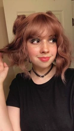 Unzzy HOT SALE Cute Rose Pink Wigs KF9264