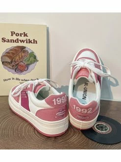 Unzzy HOT SALE Ulzzang Pink Sneakers KF82632 8 Unzzy HOT SALE Ulzzang Pink Sneakers KF82632