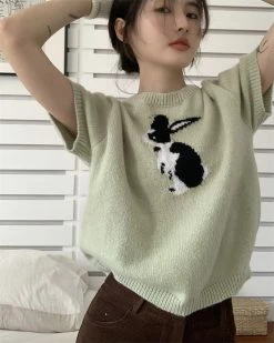 Unzzy Vintage Knit Short Sleeves KF82638