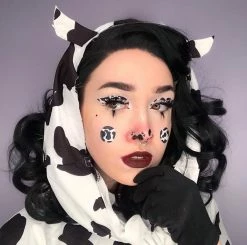 Unzzy Cow Print Shirt + Black Shorts KF30372