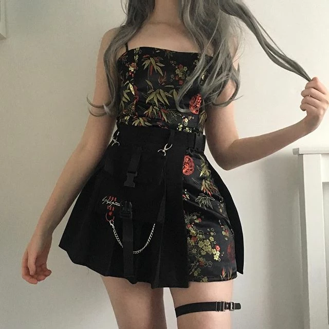 Unzzy HOT SALE Ulzzang Black Plaid Skirt KF90116 4 Unzzy HOT SALE Ulzzang Black Plaid Skirt KF90116