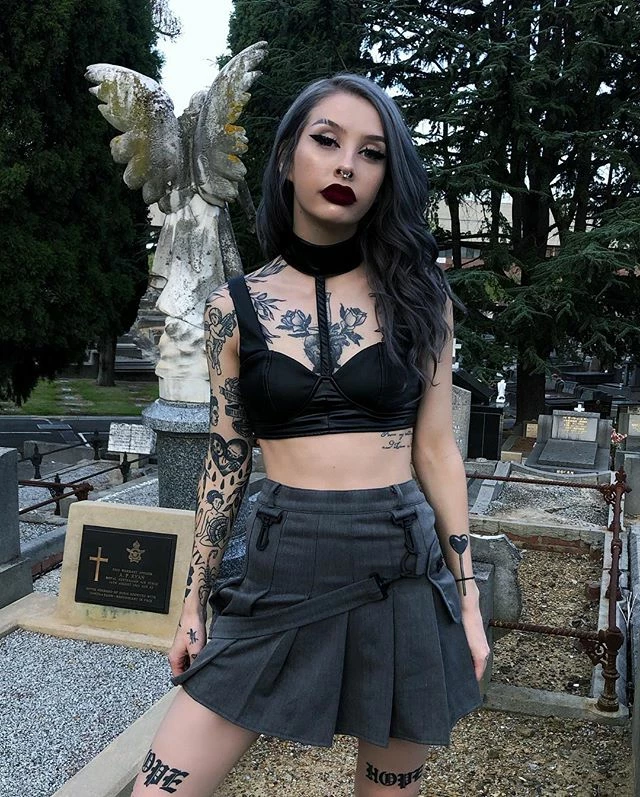 Unzzy Grey Pocket Pleated Skirt KF90020 1 Unzzy Grey Pocket Pleated Skirt KF90020