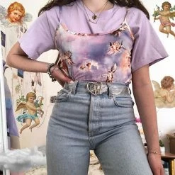 Unzzy Angel Blue Vest KF90314 Tops