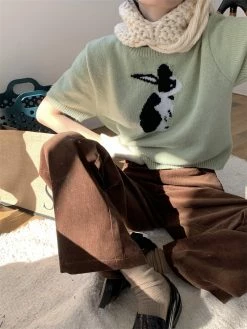 Unzzy Vintage Knit Short Sleeves KF82638