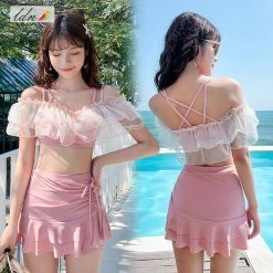 Unzzy Pink Two Piece Swimsuit KF82661