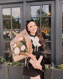 Unzzy HOT SALE Lace Ruffled Trumpet Sleeve Dress KF60002