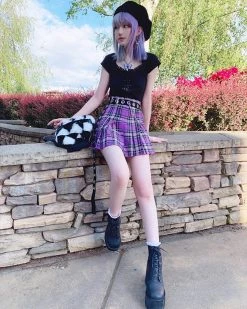 Unzzy Plaid Pleated Skirt KF90410 14 Unzzy Plaid Pleated Skirt KF90410