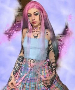 Unzzy Pink Plaid Pleated Skirt KF90538 HOT SALE