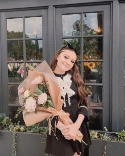 Unzzy HOT SALE Lace Ruffled Trumpet Sleeve Dress KF60002