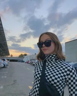 Unzzy High Collar Plaid Long-sleeved T-shirt KF20067 19 Unzzy High Collar Plaid Long-sleeved T-shirt KF20067