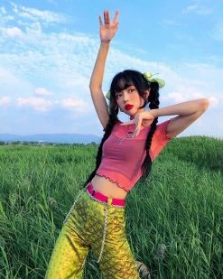 Unzzy HOT SALE Chain Green Pants KF90549 14 Unzzy HOT SALE Chain Green Pants KF90549