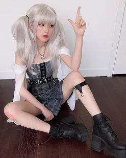 Unzzy Hip Hop Irregular Stitching Plaid Skirt KF50514 HOT SALE