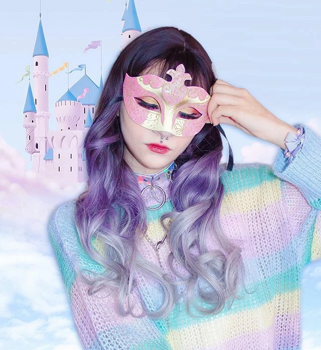 Unzzy Purple Gradient Big Wave Wig KF24076 2 Unzzy Purple Gradient Big Wave Wig KF24076