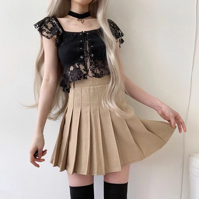 Unzzy High Waist Pleated Skirt KF50133 HOT SALE 2 Unzzy High Waist Pleated Skirt KF50133 HOT SALE