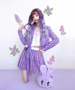 Unzzy Purple Gradient Big Wave Wig KF24076