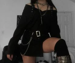 Unzzy HOT SALE Fashion Black Versatile Shirt KF90026