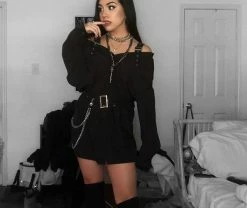 Unzzy HOT SALE Fashion Black Versatile Shirt KF90026