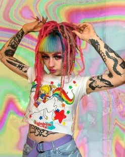 Unzzy HOT SALE Cartoon Rainbow T-shirt KF90280