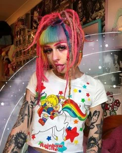 Unzzy HOT SALE Cartoon Rainbow T-shirt KF90280