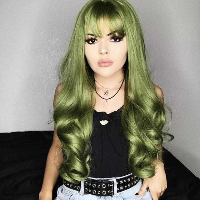 Unzzy Green Big Wave Wig KF90447 HOT SALE 2 Unzzy Green Big Wave Wig KF90447 HOT SALE