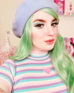 Unzzy HOT SALE Big Wave Green Wig KF90498