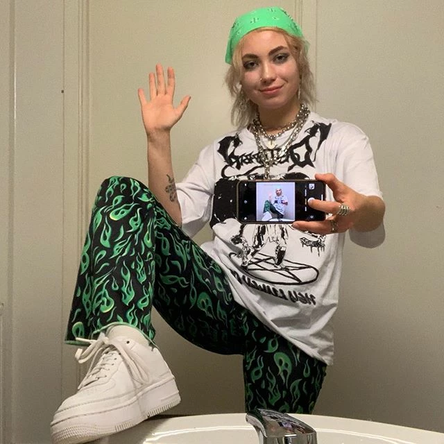 Unzzy HOT SALE Green Flame Pants KF9180 4 Unzzy HOT SALE Green Flame Pants KF9180