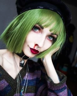 Unzzy HOT SALE Green Harajuku Wigs KF8402