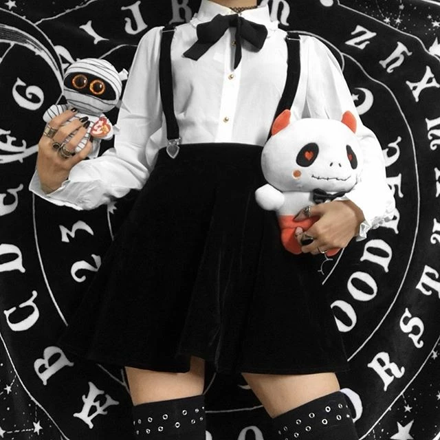 Unzzy HOT SALE Harajuku Black Strap Dress KF90579 1 Unzzy HOT SALE Harajuku Black Strap Dress KF90579