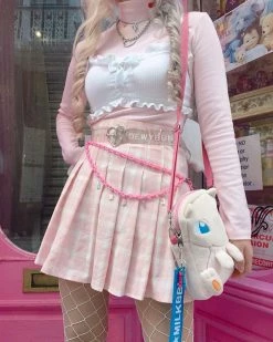 Unzzy Plaid Pleated Skirt KF90387 HOT SALE