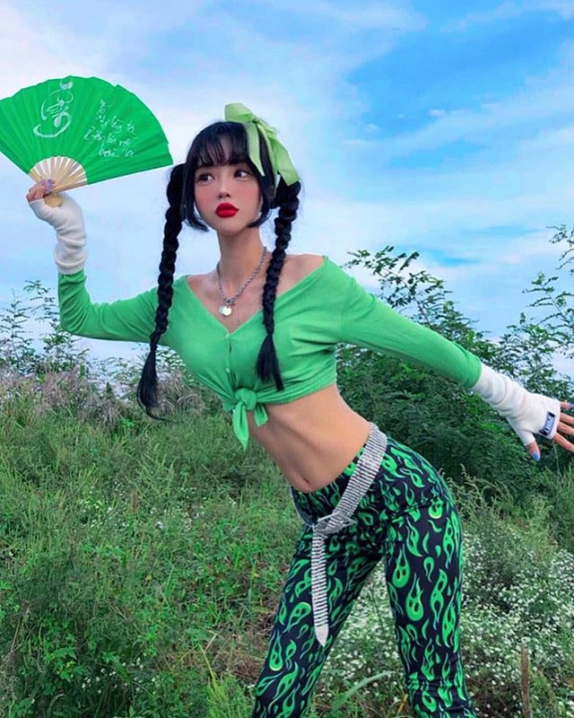 Unzzy HOT SALE Green Flame Pants KF9180 13 Unzzy HOT SALE Green Flame Pants KF9180