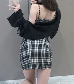 Unzzy HOT SALE Fashion Plaid Dress KF82111