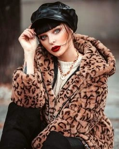 Unzzy Plush Warm Leopard Coat KF90052 HOT SALE