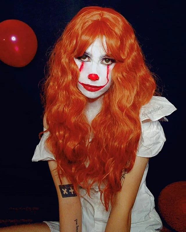 Unzzy HOT SALE ORANGE Corn Long Hair Wig KF24090 4 Unzzy HOT SALE ORANGE Corn Long Hair Wig KF24090