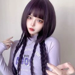 Unzzy Purple Long Straight Hair Wig KF82686