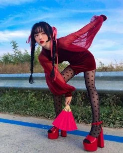 Unzzy Punk Red Cheongsam KF9385