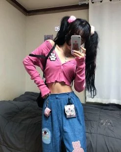 Unzzy HOT SALE Cartoon Embroidered Jeans KF9320 15 Unzzy HOT SALE Cartoon Embroidered Jeans KF9320