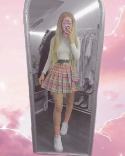 Unzzy Pink Plaid Pleated Skirt KF908011 HOT SALE 15 Unzzy Pink Plaid Pleated Skirt KF908011 HOT SALE