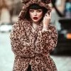 Unzzy Plush Warm Leopard Coat KF90052 HOT SALE