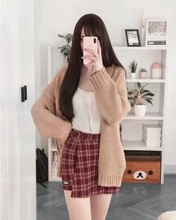 Unzzy Chic Plaid Skirt KF90135