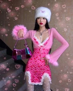 Unzzy Cherry Lace Dress KF9421